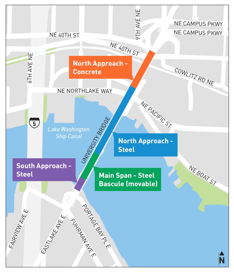 University Bridge Study Area Map