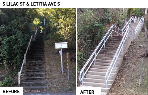 S Lilac St & Leticia Ave S before and after photos