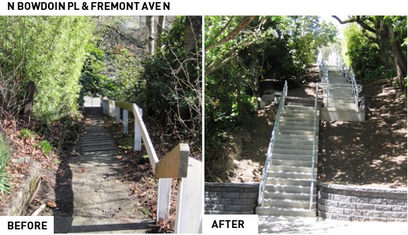 N Bowdoin & Fremont Ave N before and after photos