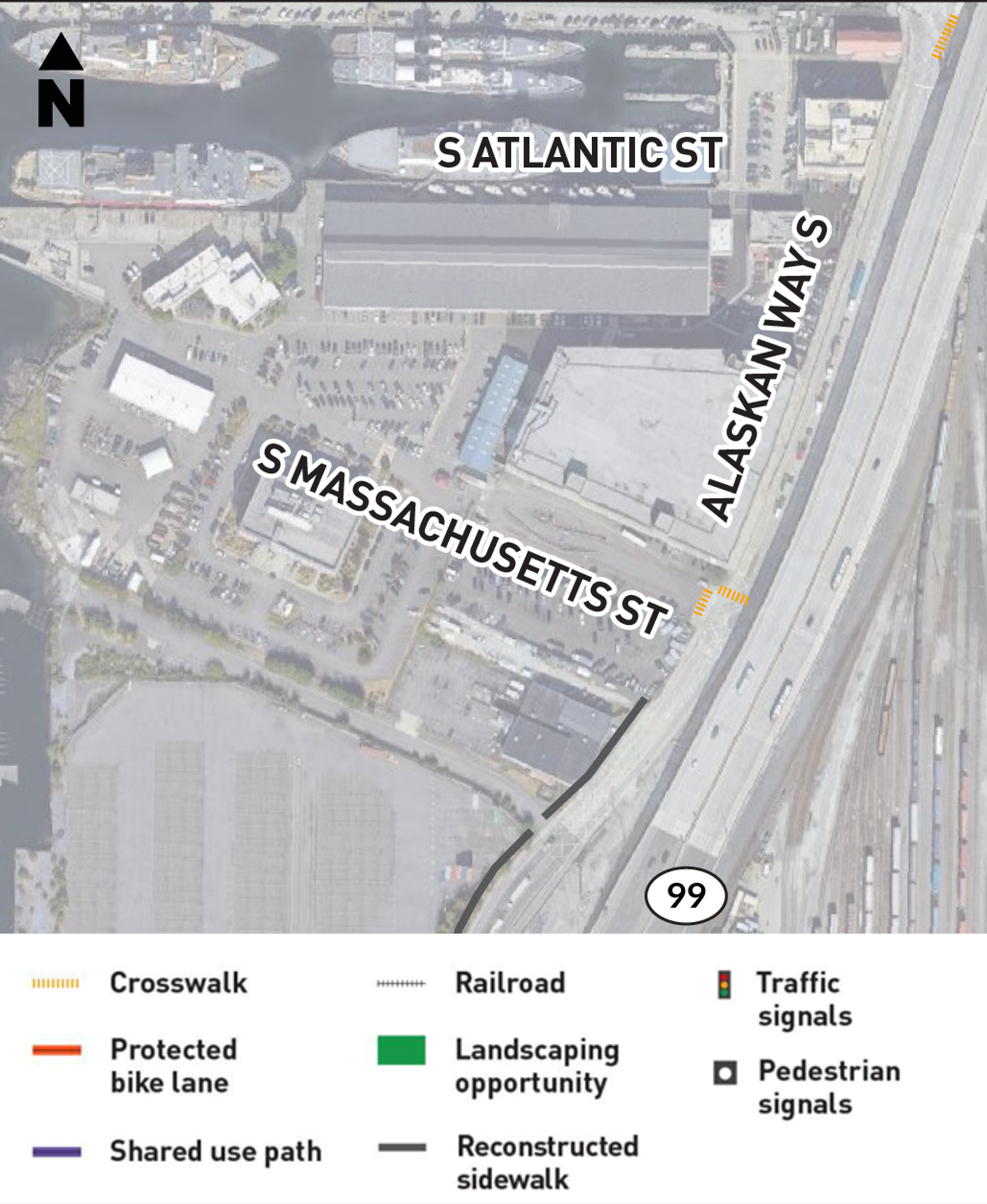 Map of existing conditions between S Atlantic St and S Massachusetts St 