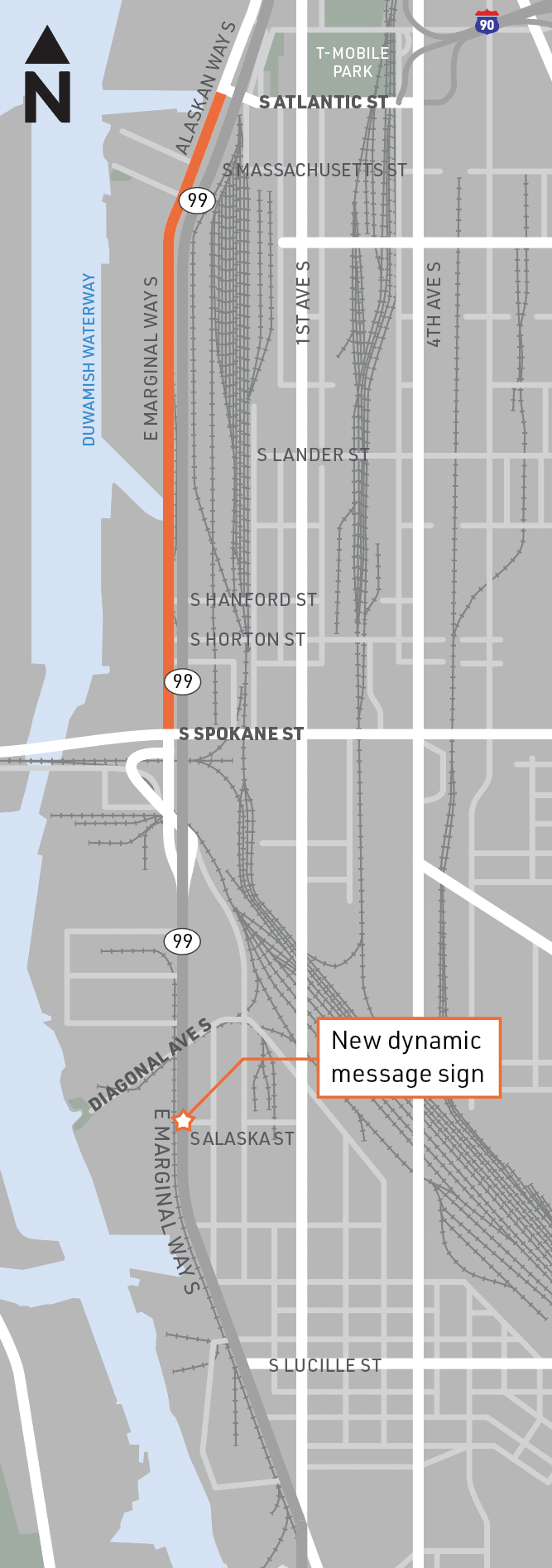 Graphic showing the location of the north segment