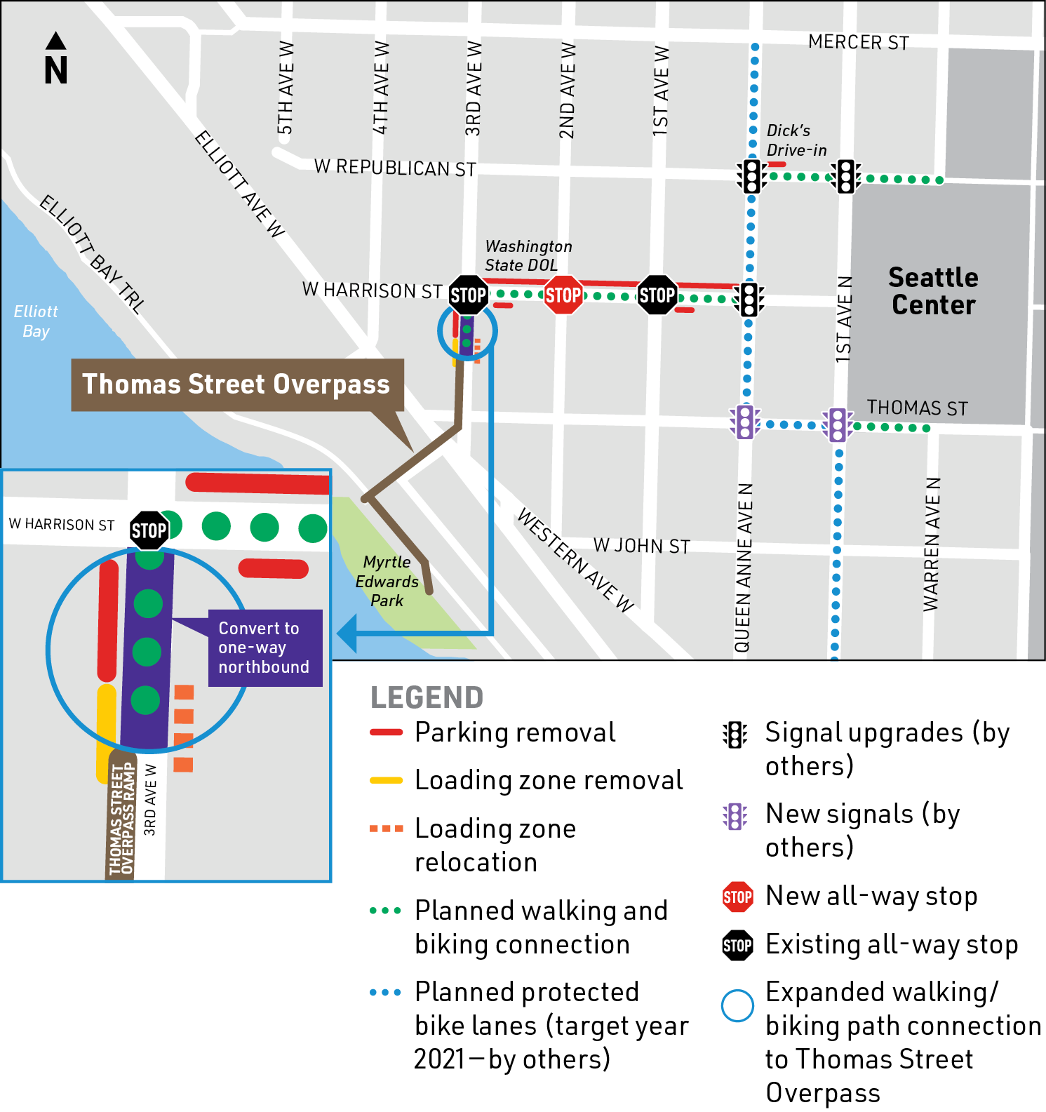 Map showing project elements