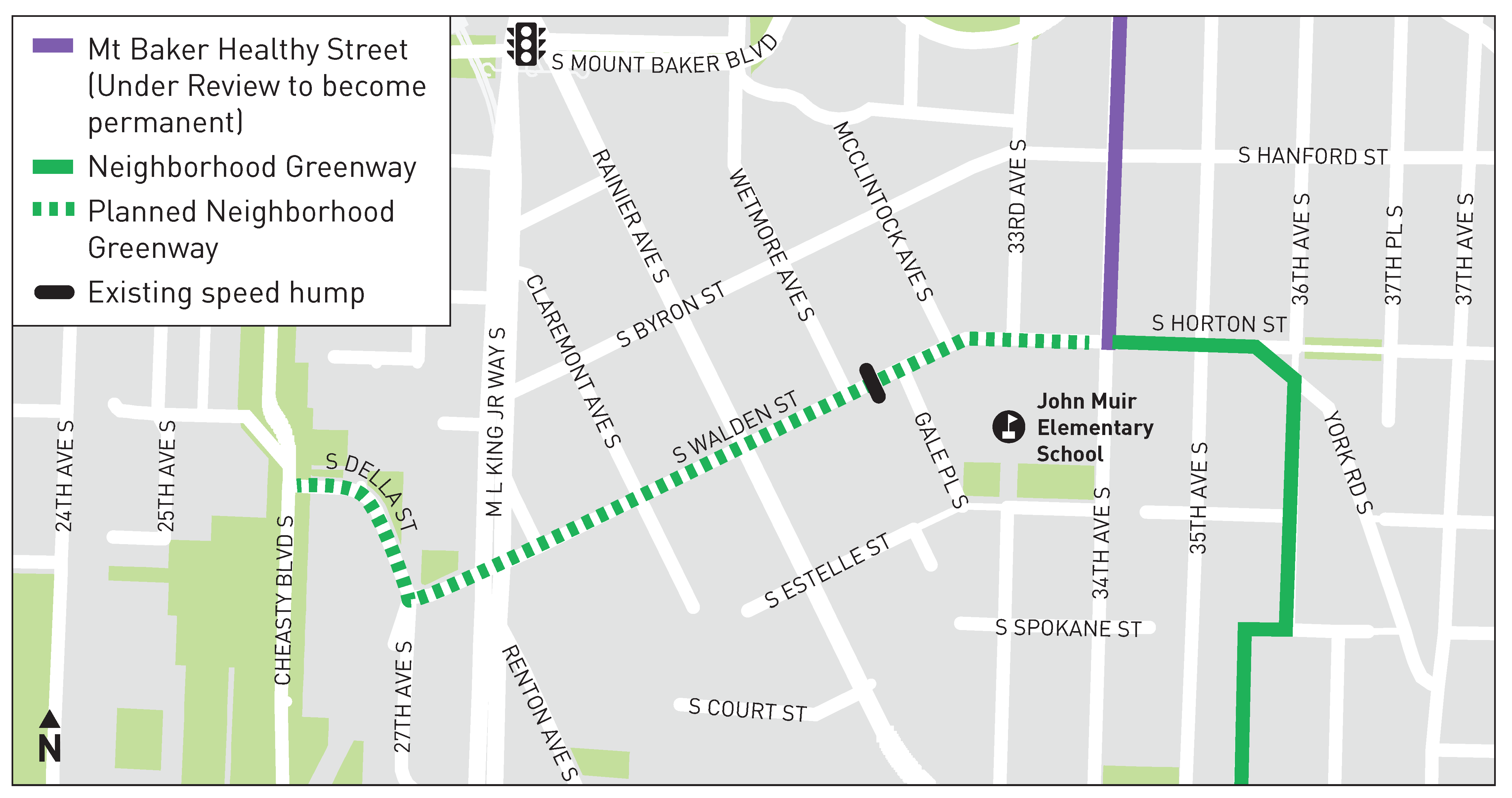 John Muir Elementary Neighborhood Greenway Project Map