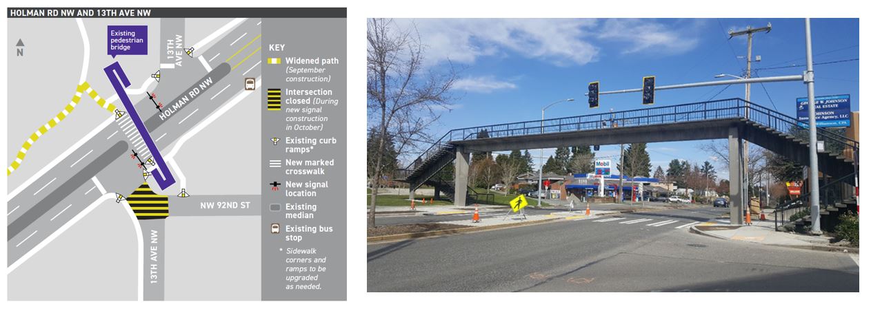 Map and photo of 13th and Holman