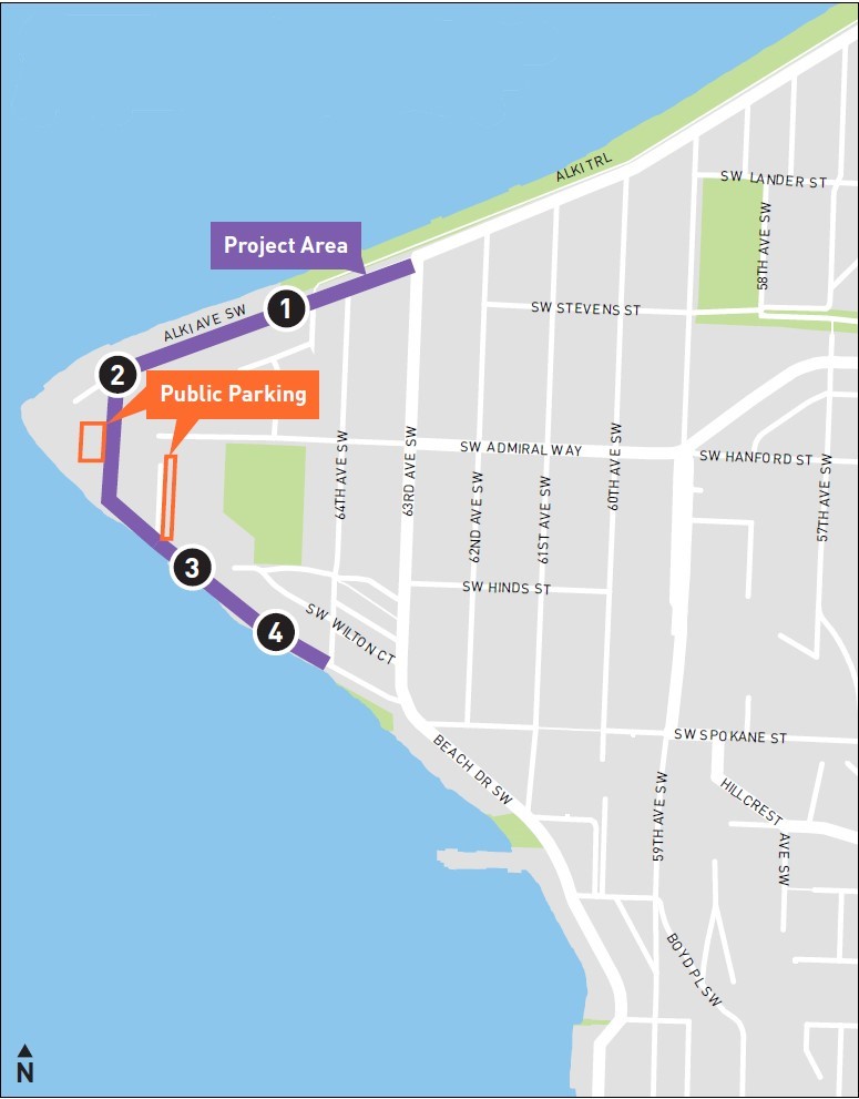 Map of locations around the Healthy Street Greenway