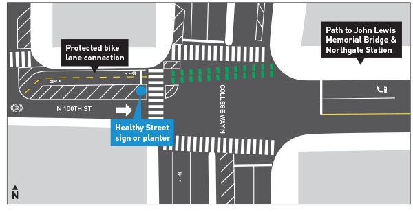 N 100th St and College Way N