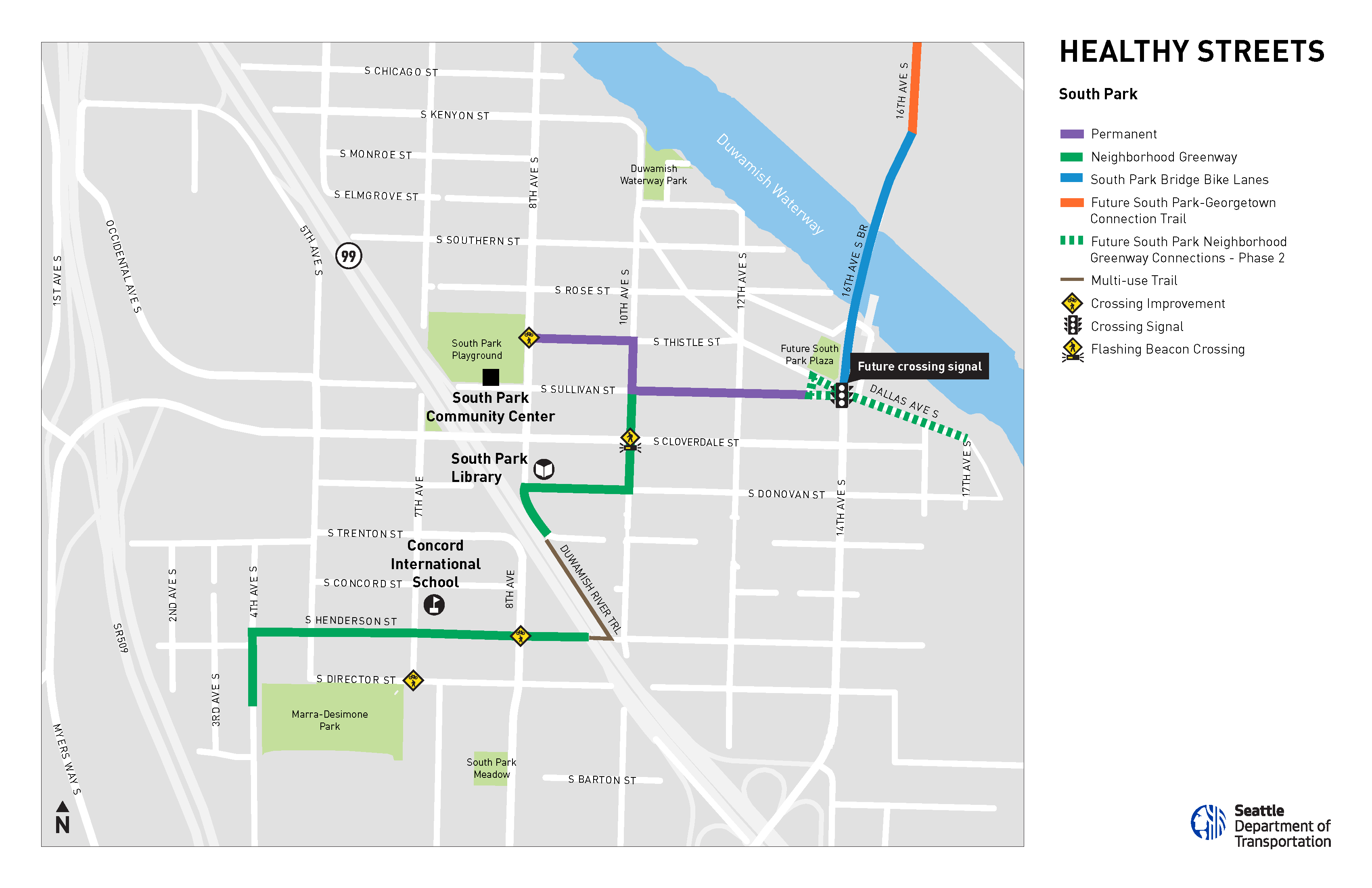 South Park Healthy Street map