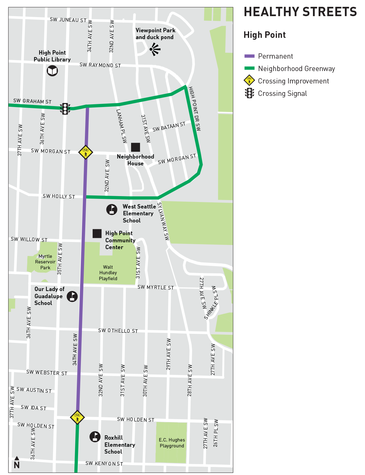 High Point permanent street map