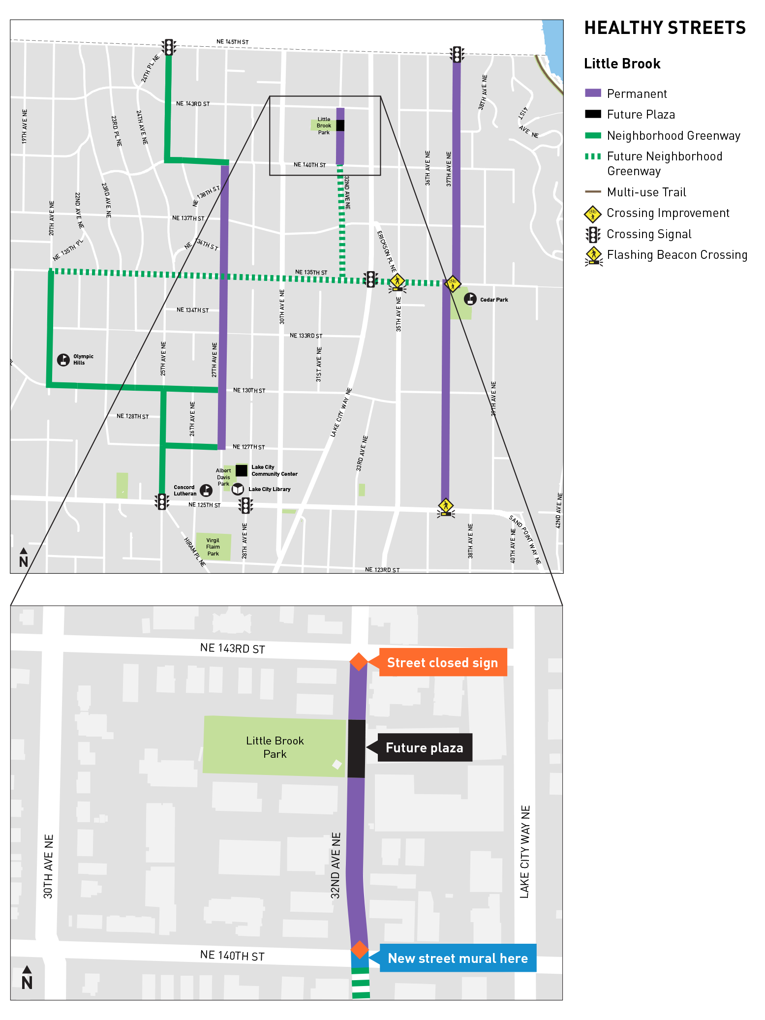 Map of Little Brook Healthy Street