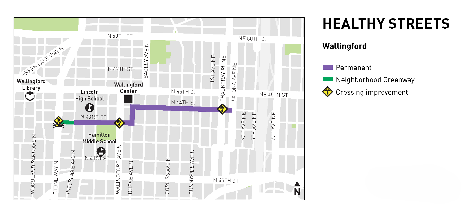 Map of the Wallingford Healthy Street