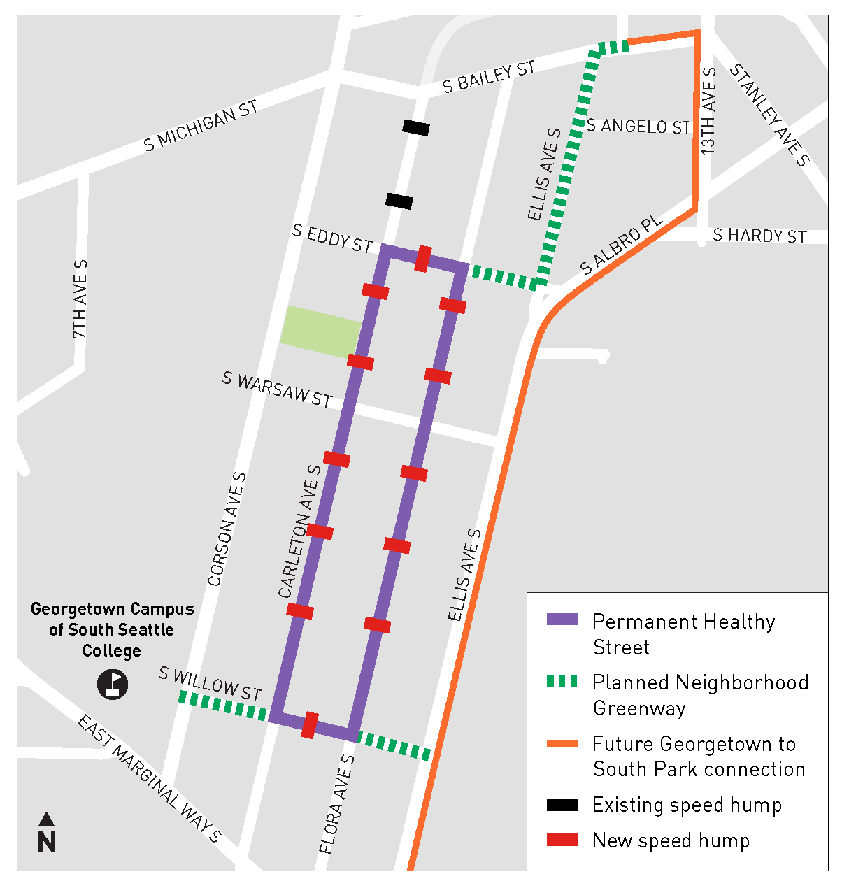 Map of the Georgetown Healthy Street Design