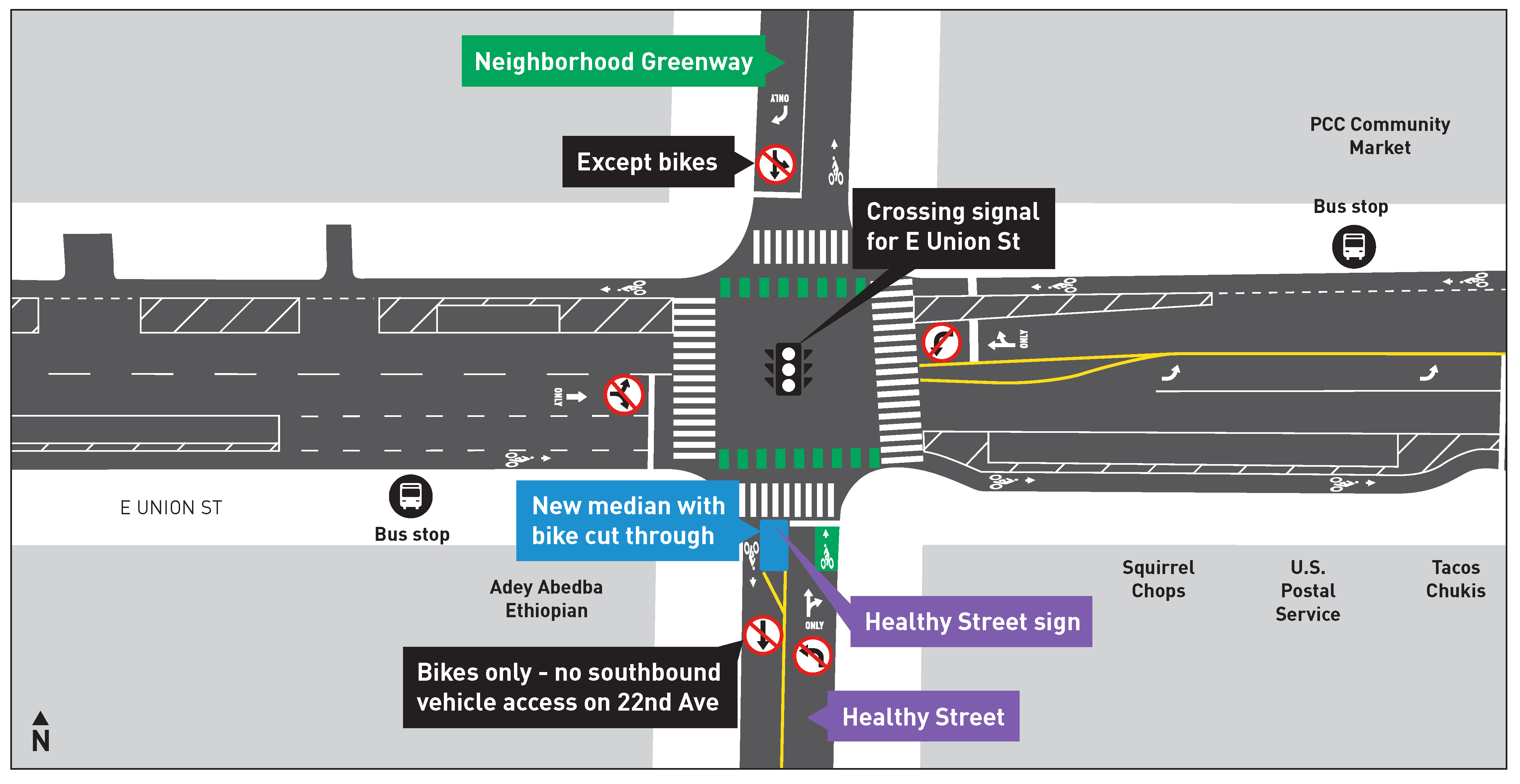Graphic showing design plan for intersection
