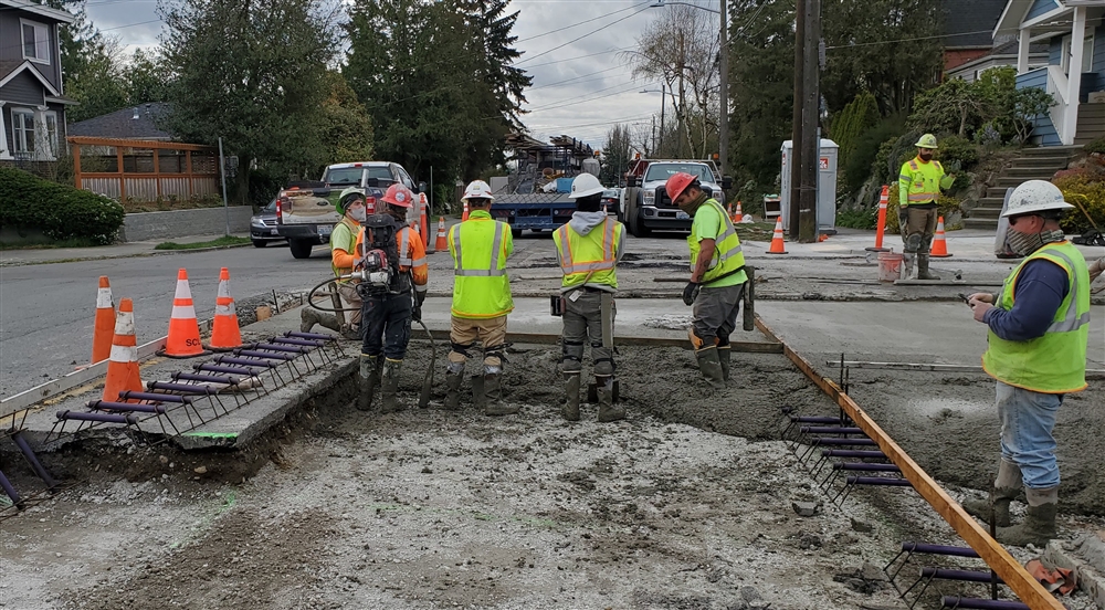 Paving work in progress