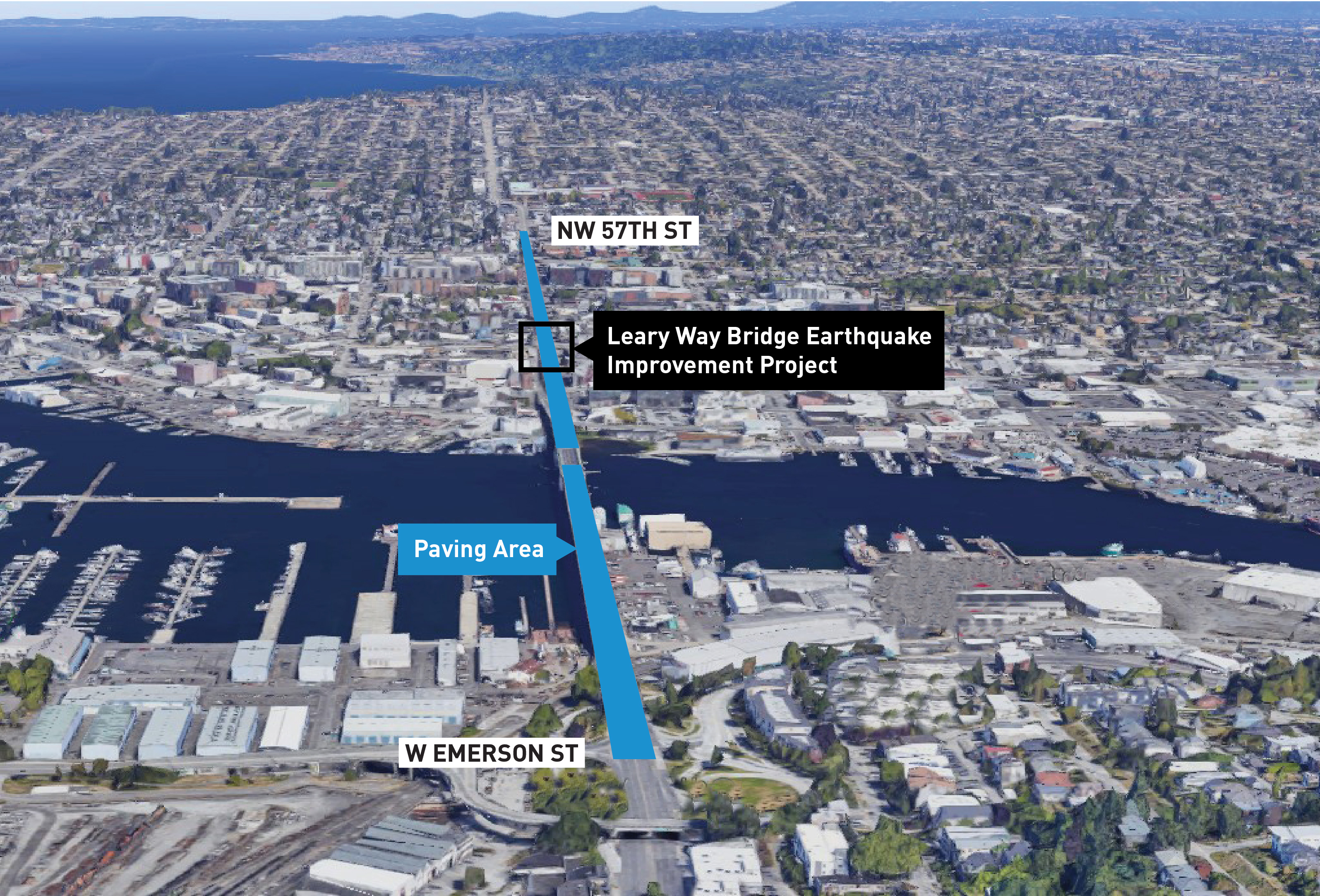 Aerial Diagram of the project area which covers NW 15th from NW 57th to W Emerson. Photo Credit: Google