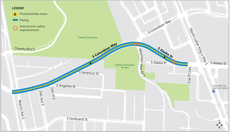 map of Columbia Way project