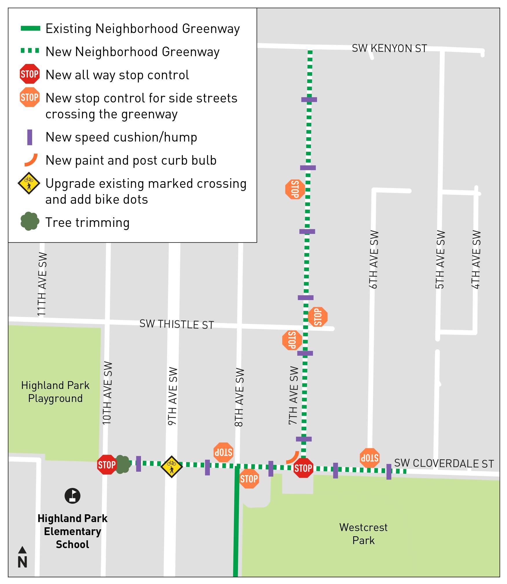 Image shows location of design elements on a map.