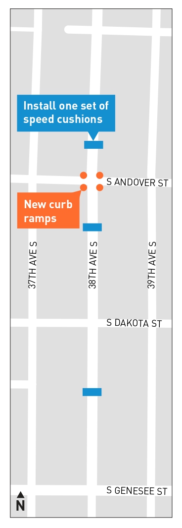 Andover and Dakota Pedestrian Safety Enhancements project map