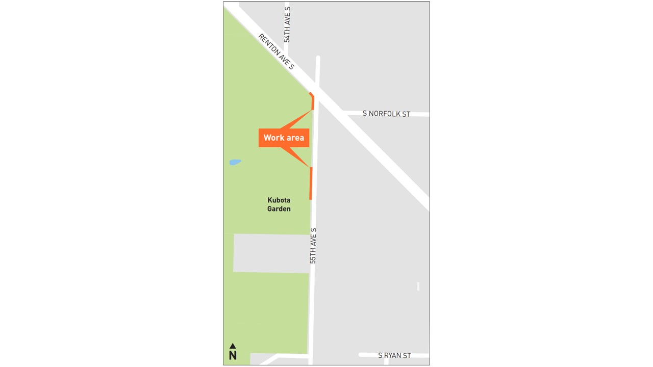 A map showing a work area