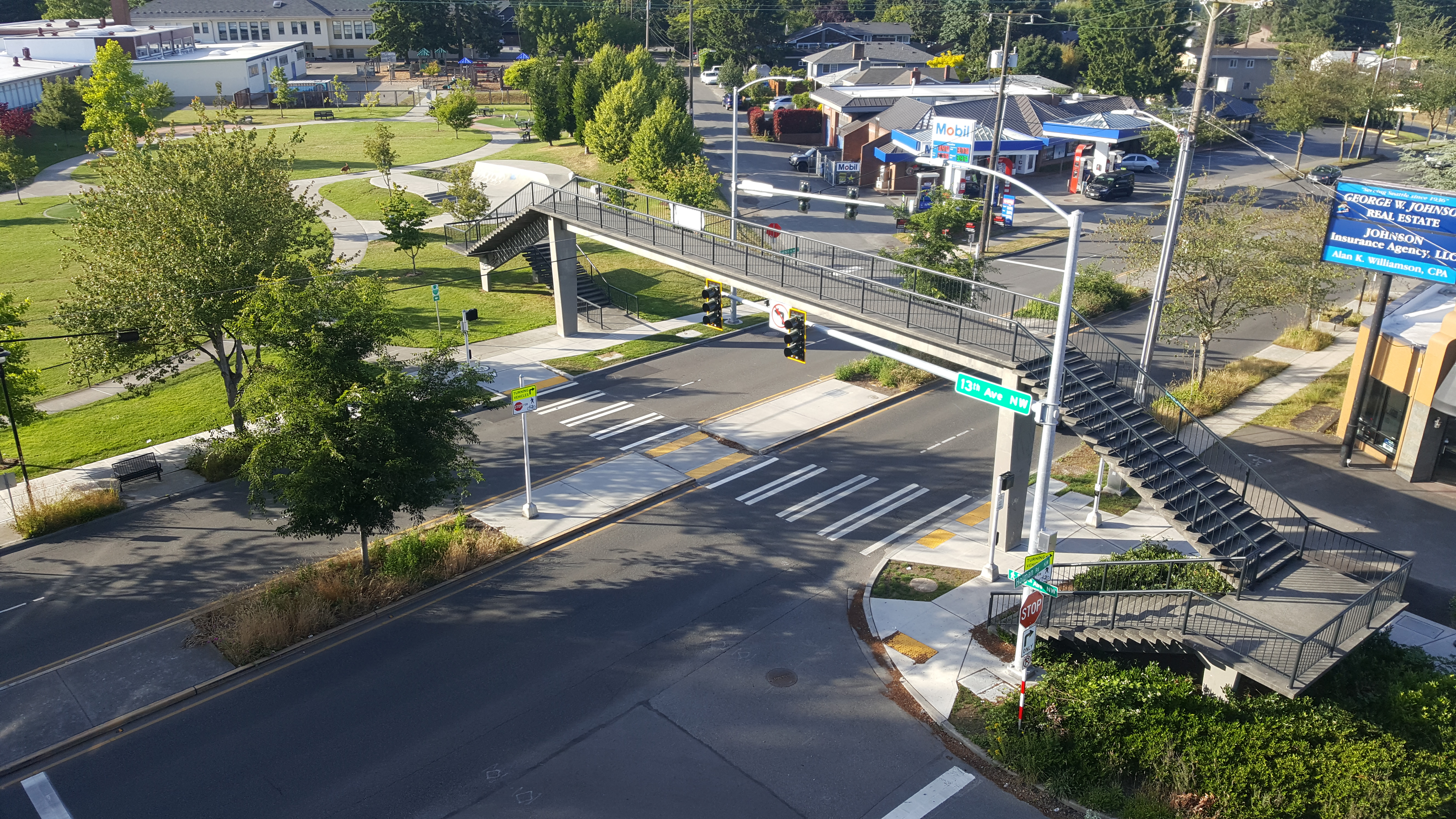 Holman Rd NW and 13th Ave NW crossing after improvements
