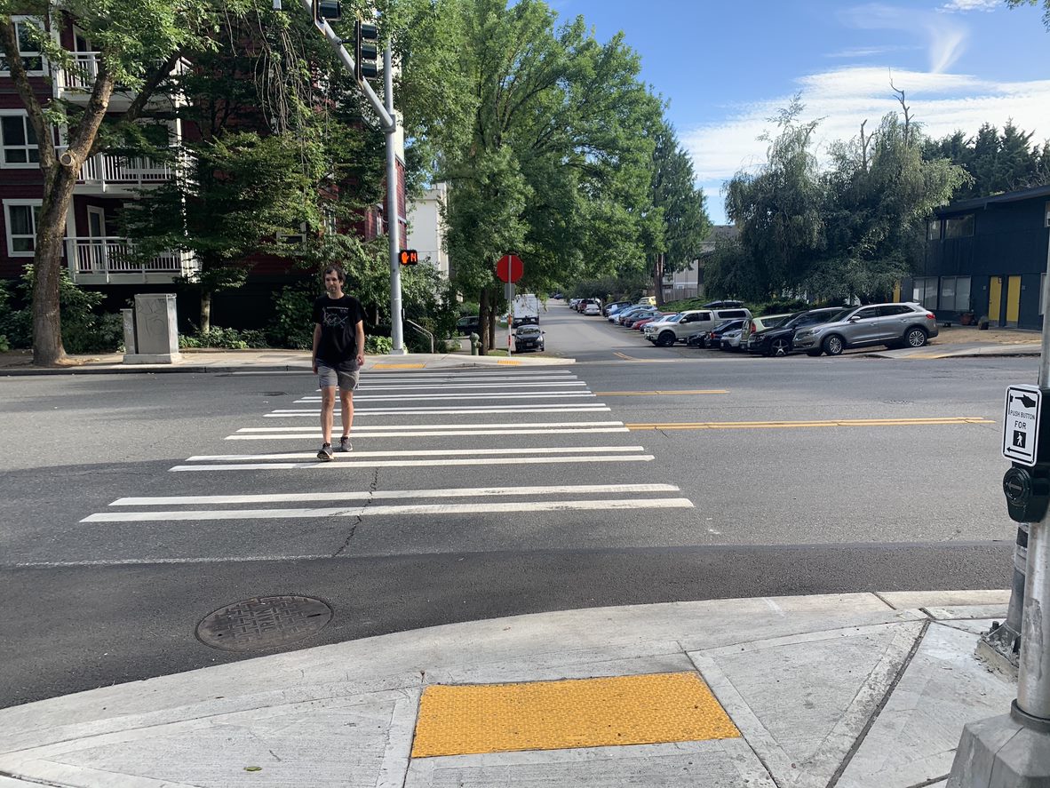 A photo of the completed crosswalk. 