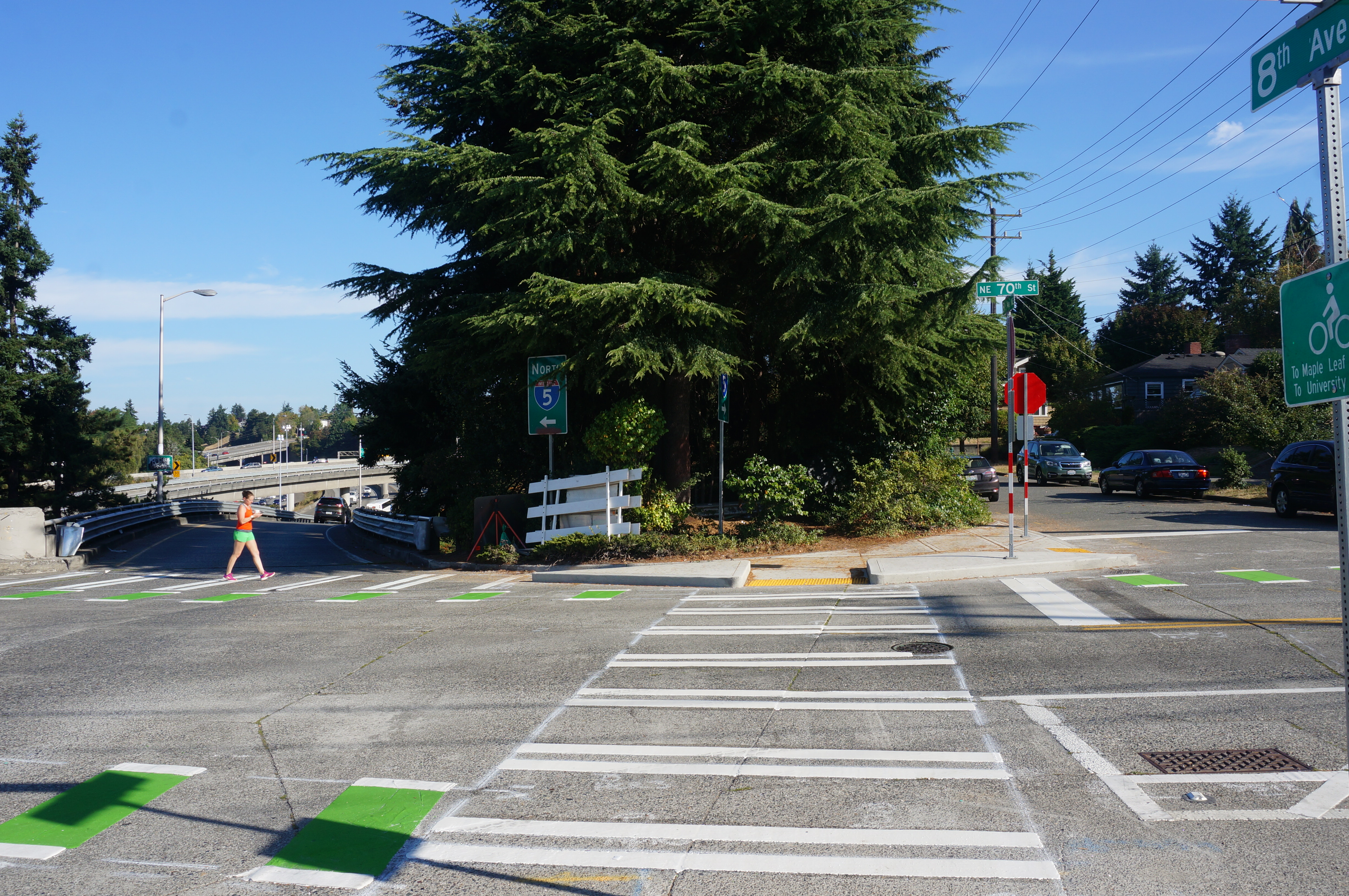 Photo showing entrance ramp to I-5 after crossing improvements