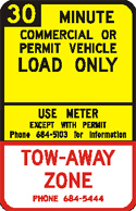 Truck-only Load Zone sign