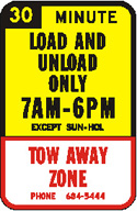 Generic Load/Unload Zone sign