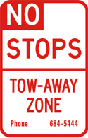 Tow-Away Zone sign