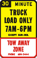 Truck-only Load Zone sign