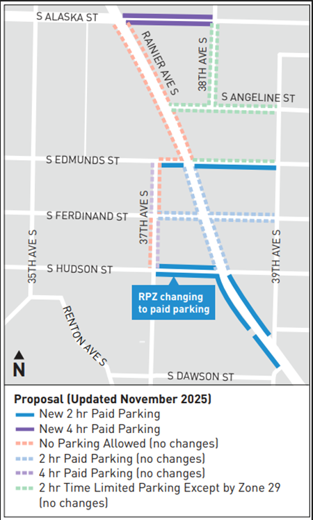 Map of proposed parking areas. 