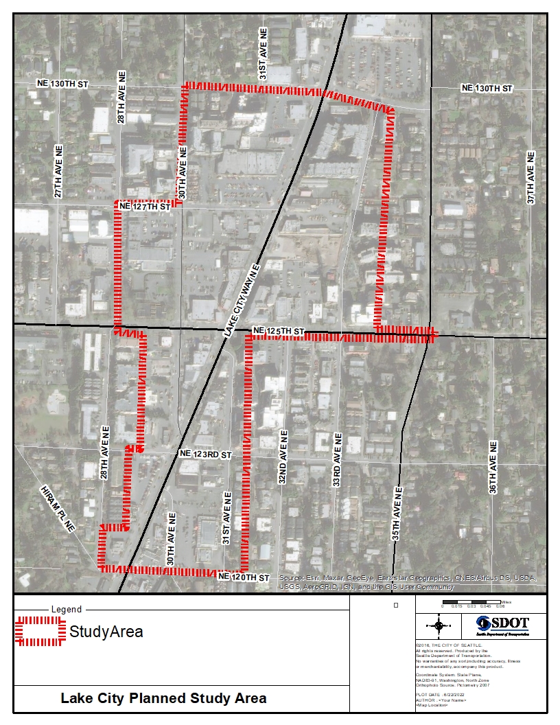 Map of parking study area in Lake City