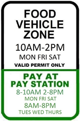 Food vehicle zone sign