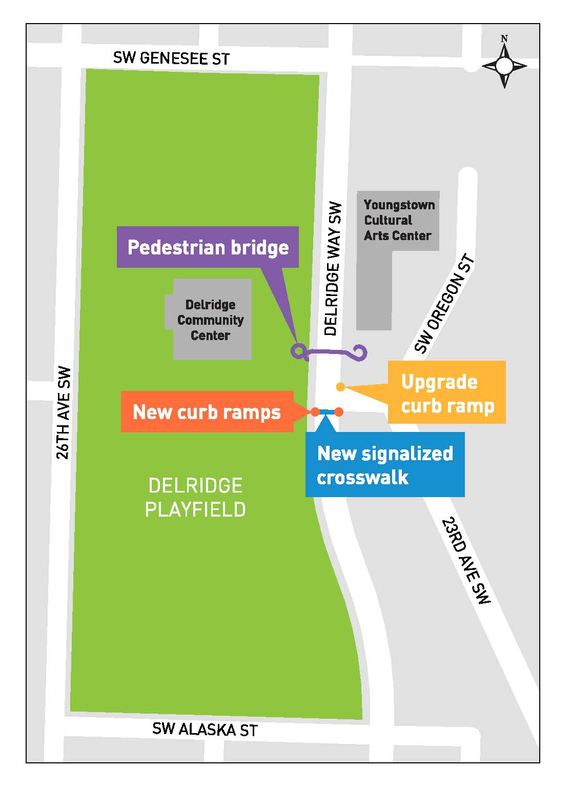 Delridge and Oregon crossing upgrades map