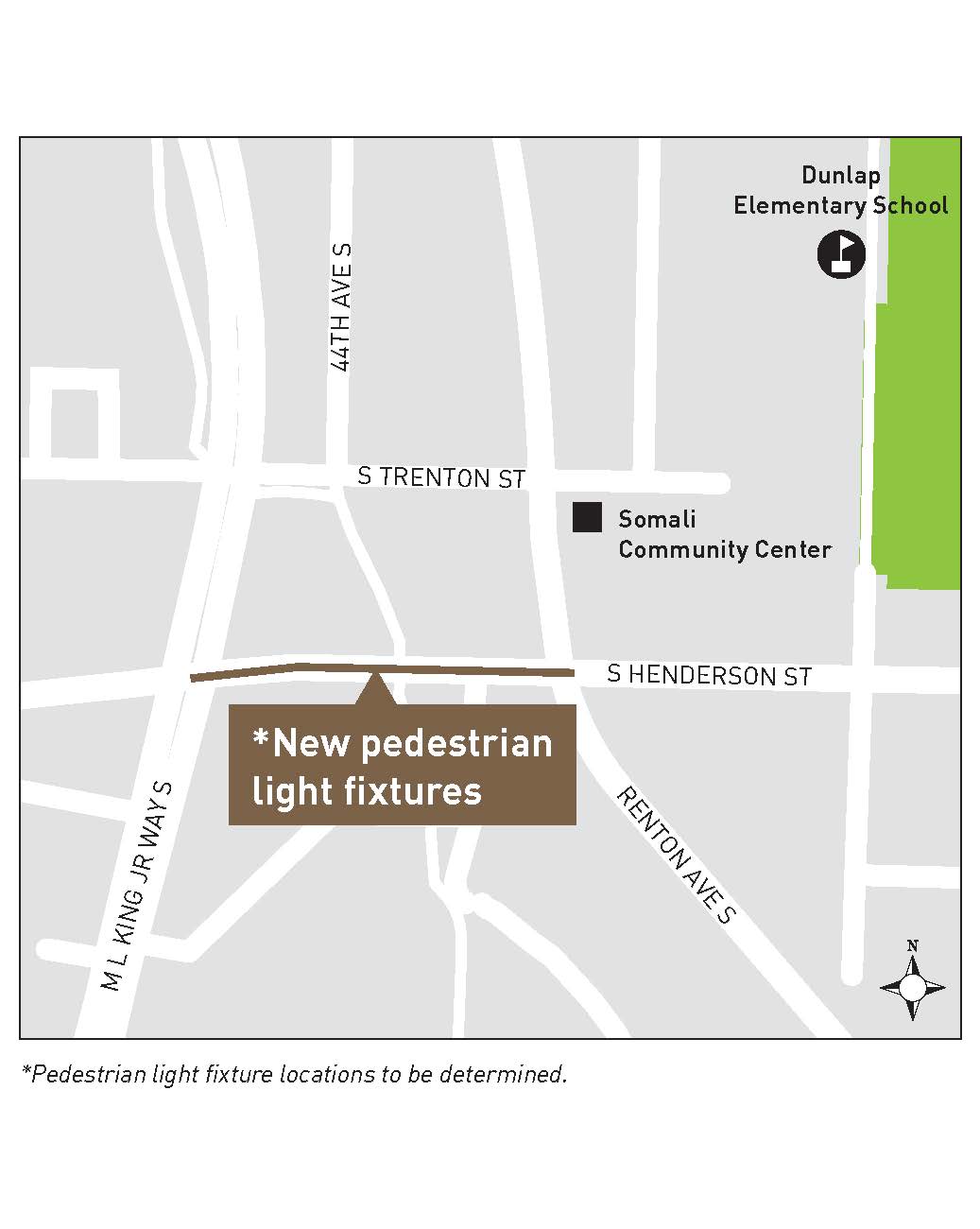 S Henderson St between MLK Jr Way S and Renton Ave S nighttime lighting upgrades map