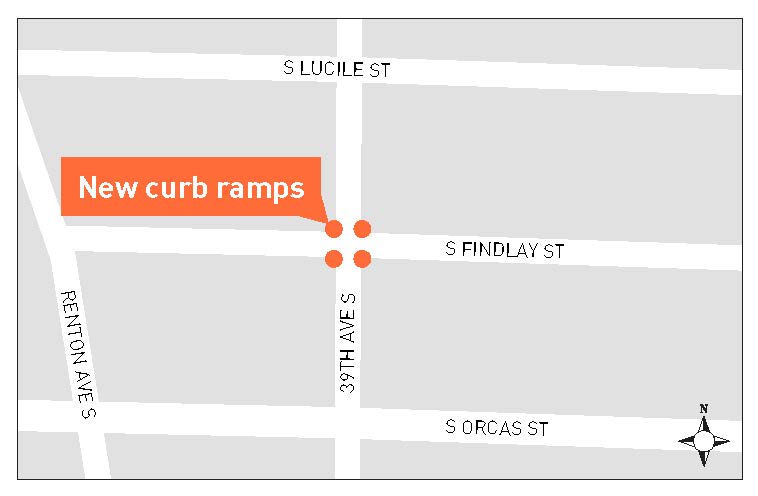 39th Ave S and Findlay street corner upgrades map