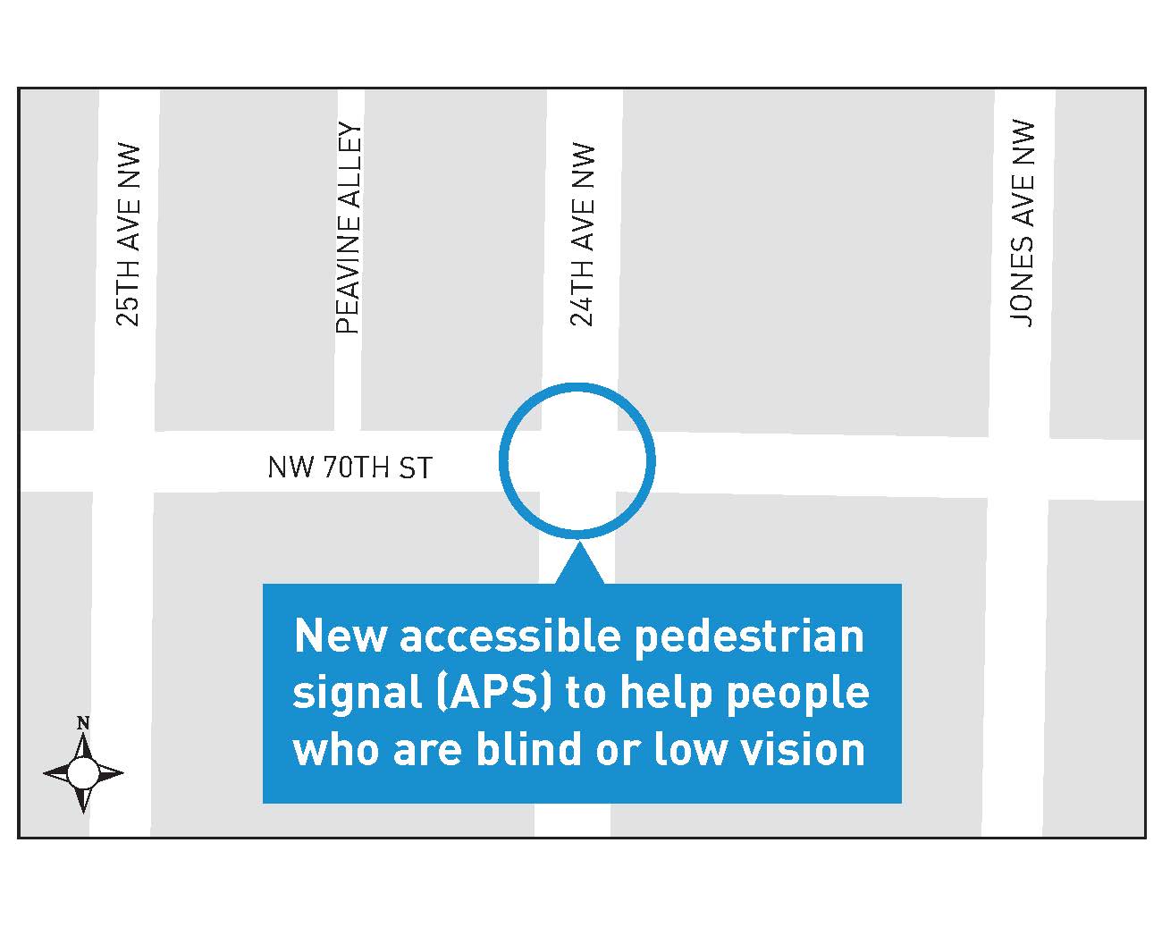 24th ave northwest and northwest 70th street crossing upgrade map