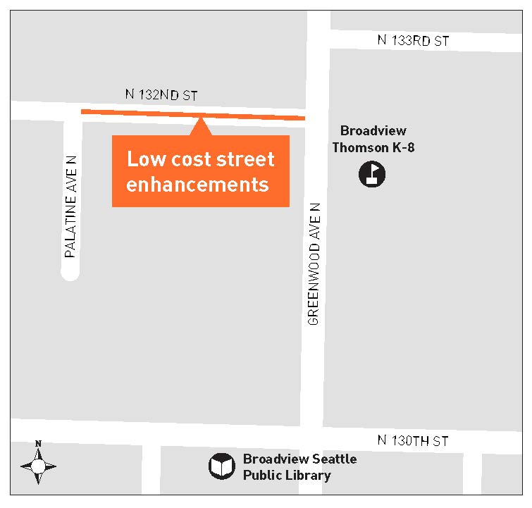 Broadview Thomson K through 8, crossing upgrades map