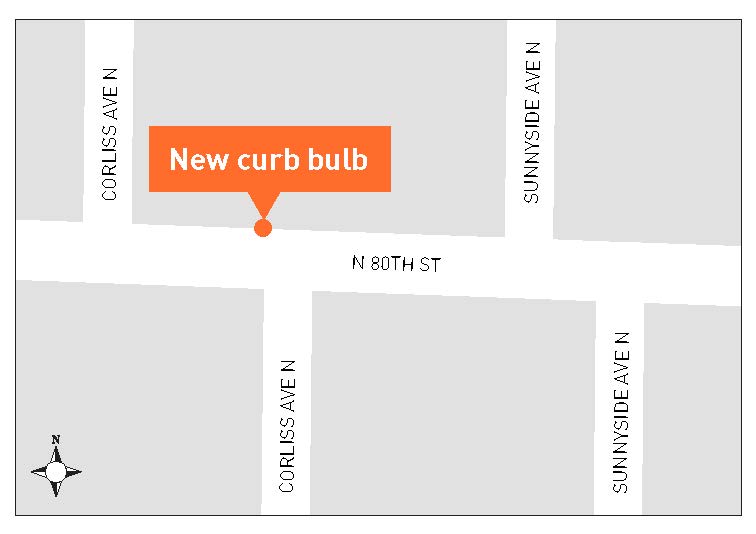Corliss ave north and north 80th street crossing upgrade map