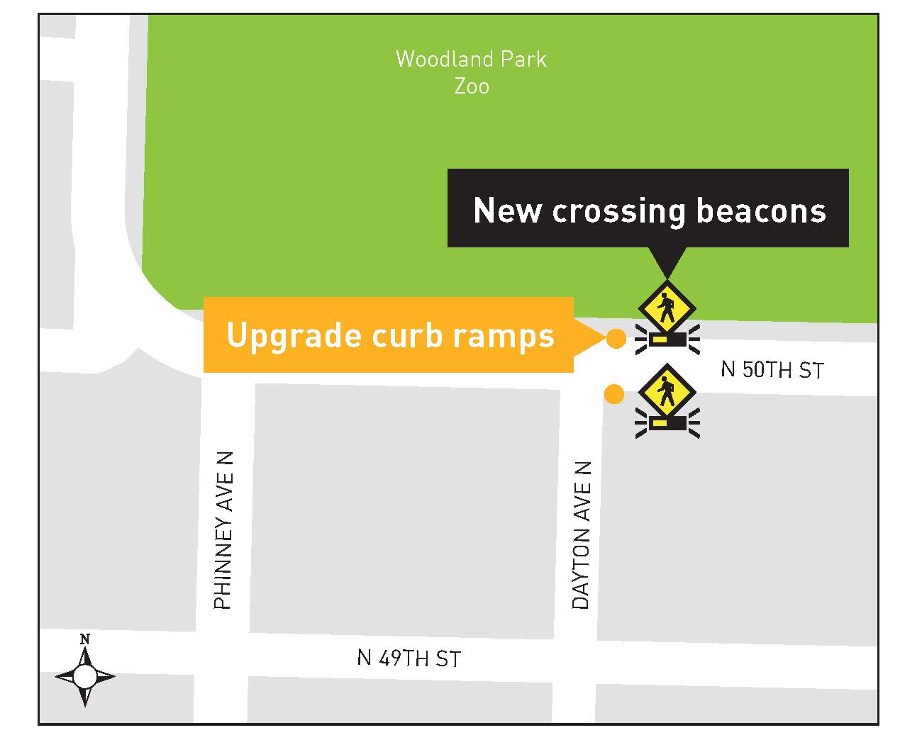 Dayton ave north and north 50th street crossing upgrade map