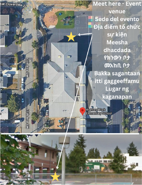 Meeting area listed as the corner of 7th Ave and S Henderson by Concord International School