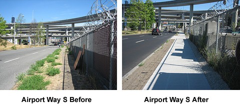Airport way before and after photo