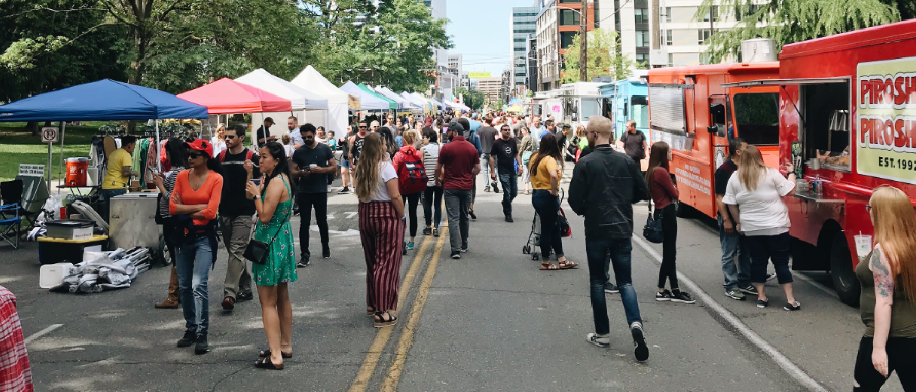 People enjoying a Farmers Market