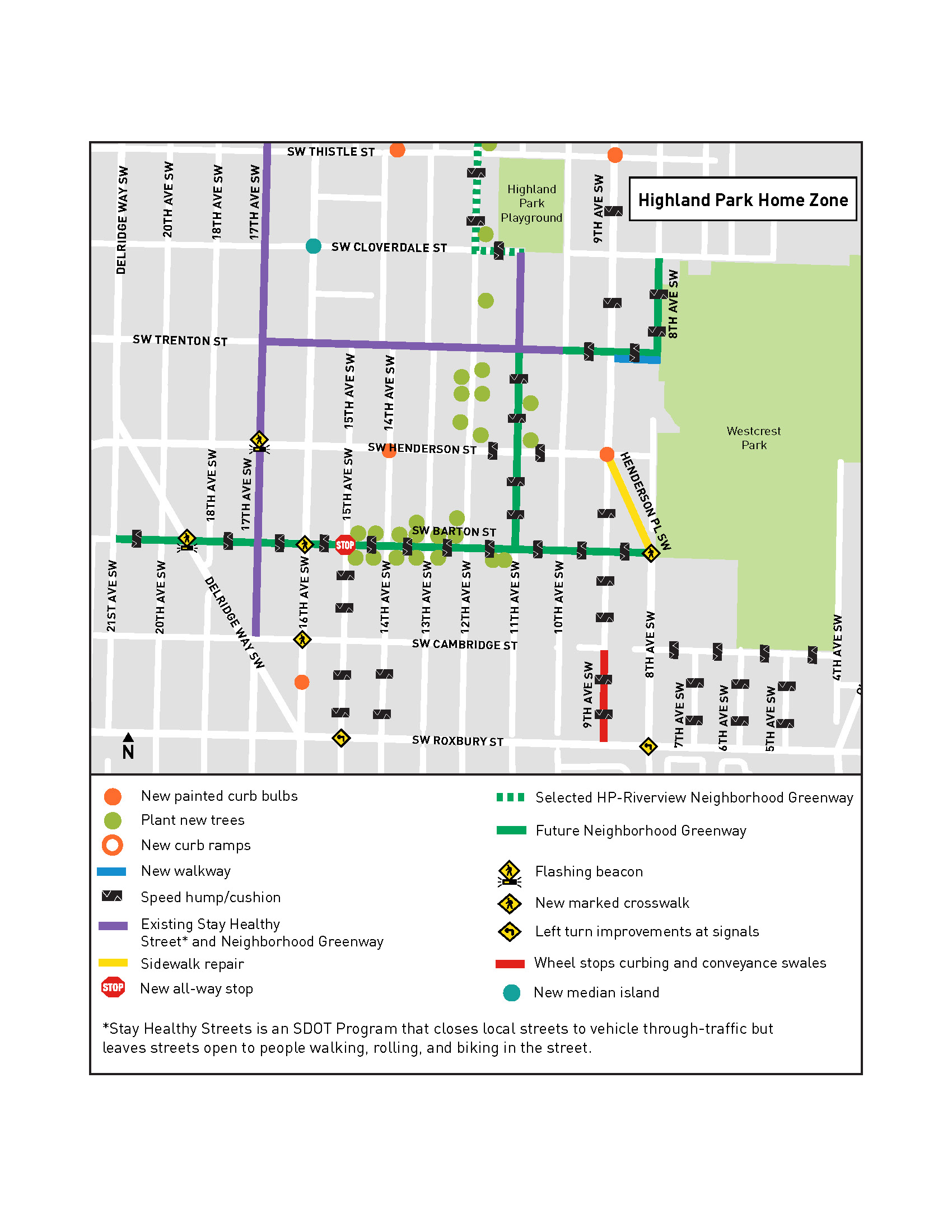 Map of Highland Park North Home Zone