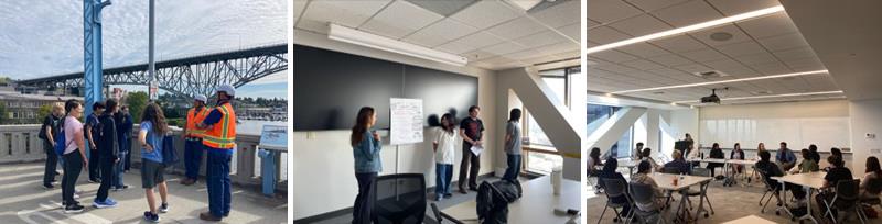 Youth Ambassadors learning about transportation systems in the field and in classrooms