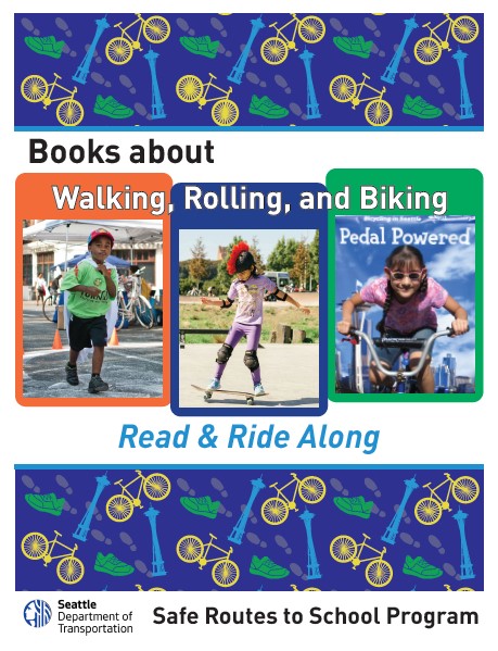 Cover page shows 3 kids, walking, skateboarding, and biking