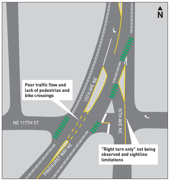 NE 117th and Pinehurst intersection existing condition