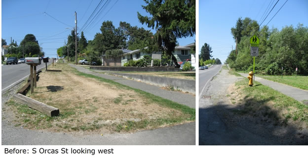 S Orcas St looking west before construction