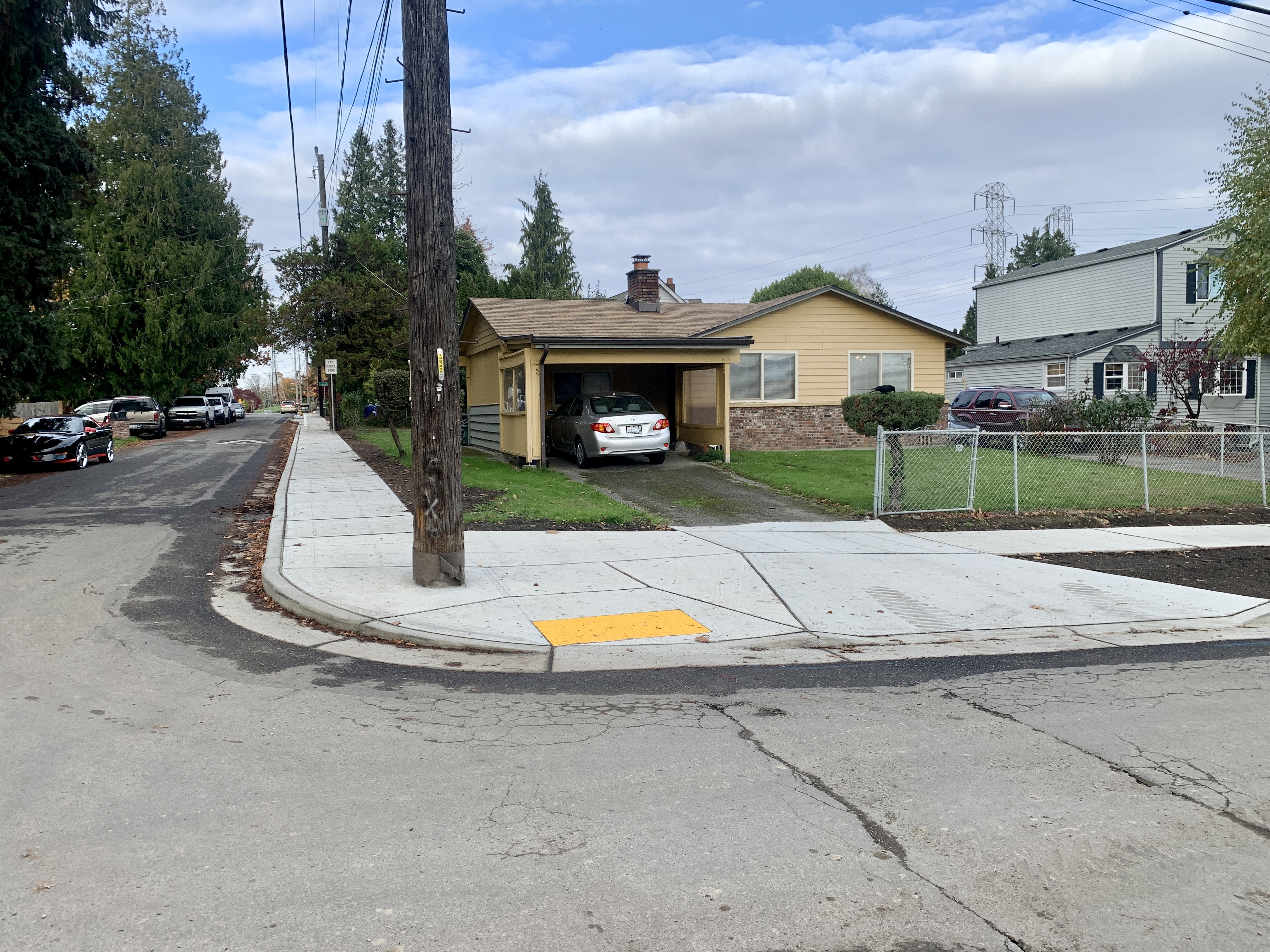 Near Wing Luke Elementary, a new sidewalk and curb ramp are complete.