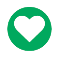 White heart on a green background