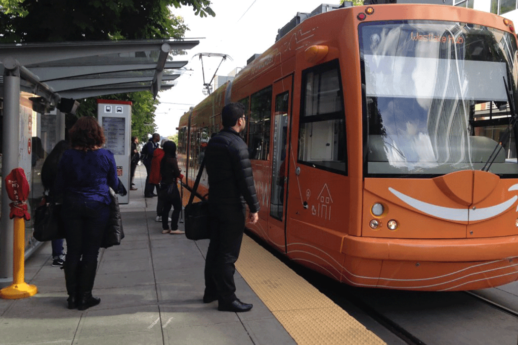 Seattle Streetcar at platform